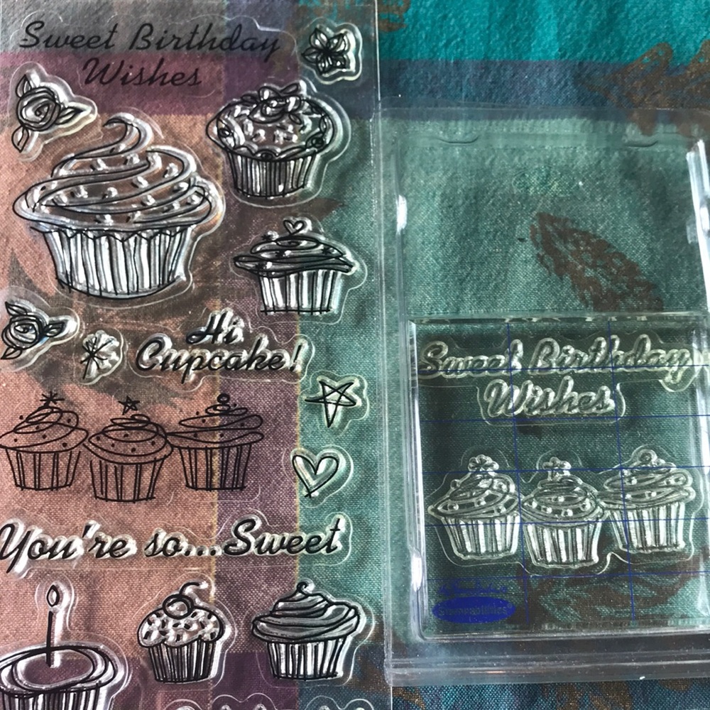 Stamps for birthday greetings and ink